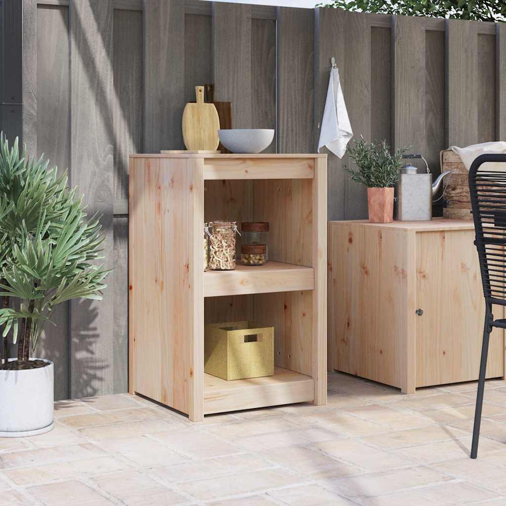 Küchenschrank mit Regal Braun 55 x 55 x 92 cm Massivholz Kiefer