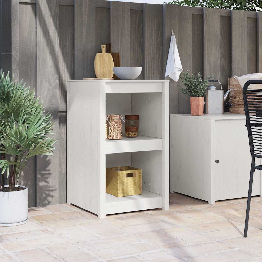 Küchenschrank mit Regal Weiß 55 x 55 x 92 cm Massivholz Kiefer