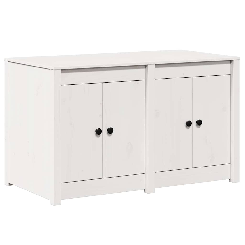 Küchenschrank mit Regal Weiß 106 x 55 x 64 cm Massivholz Kiefer