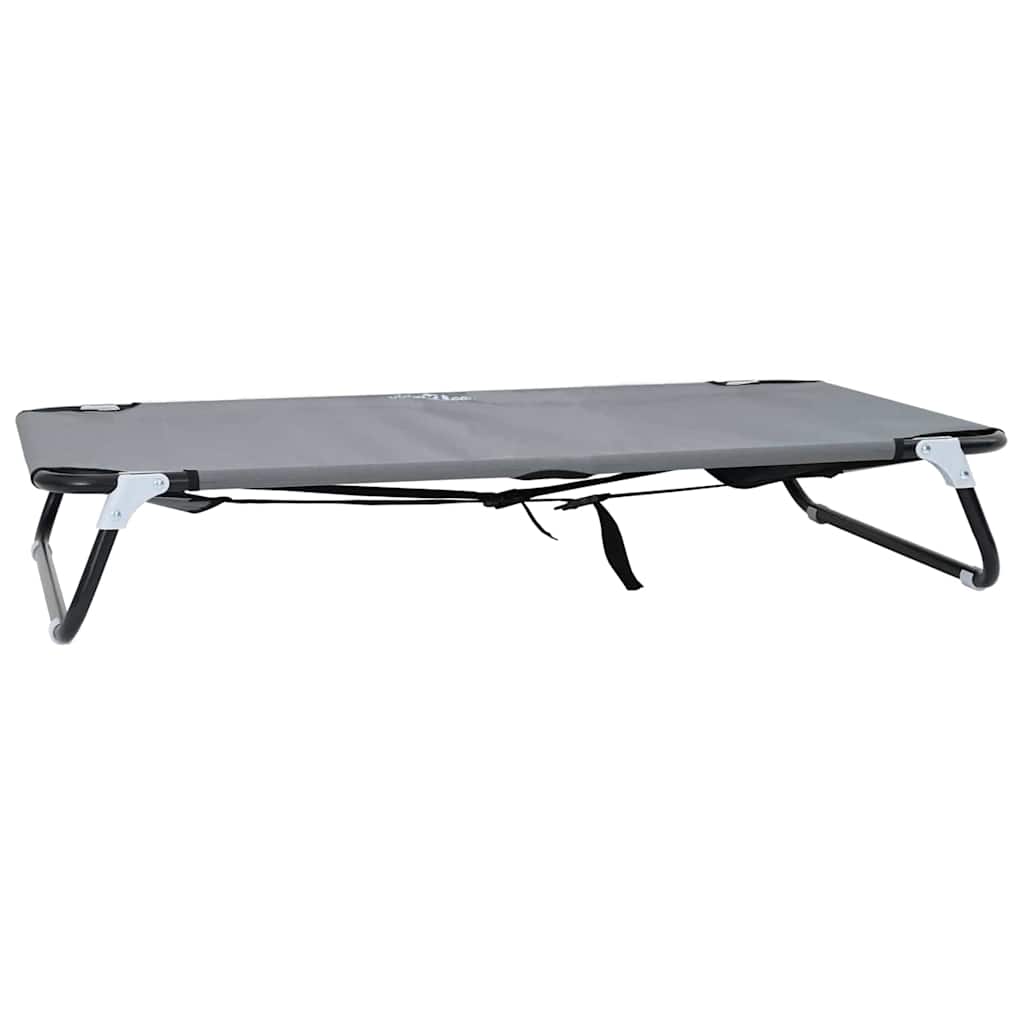 Hundebett Hellgrau 90 x 55 x 18 cm Oxford-Gewebe und Stahl
