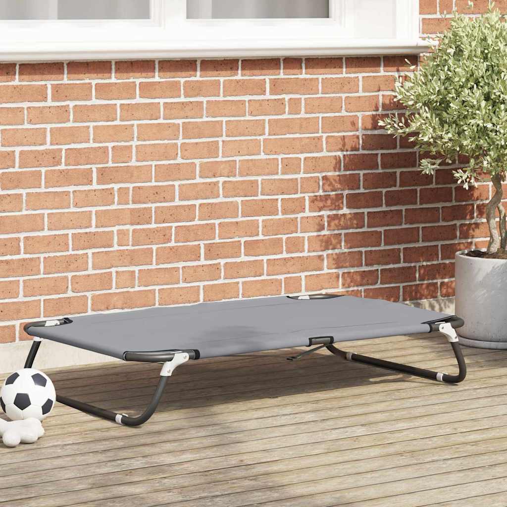 Hundebett Hellgrau 105 x 65 x 18 cm Oxford-Gewebe und Stahl