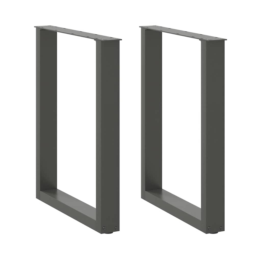 Dining table legs U-shape 2 pcs. Anthracite 60x(72-73) cm steel