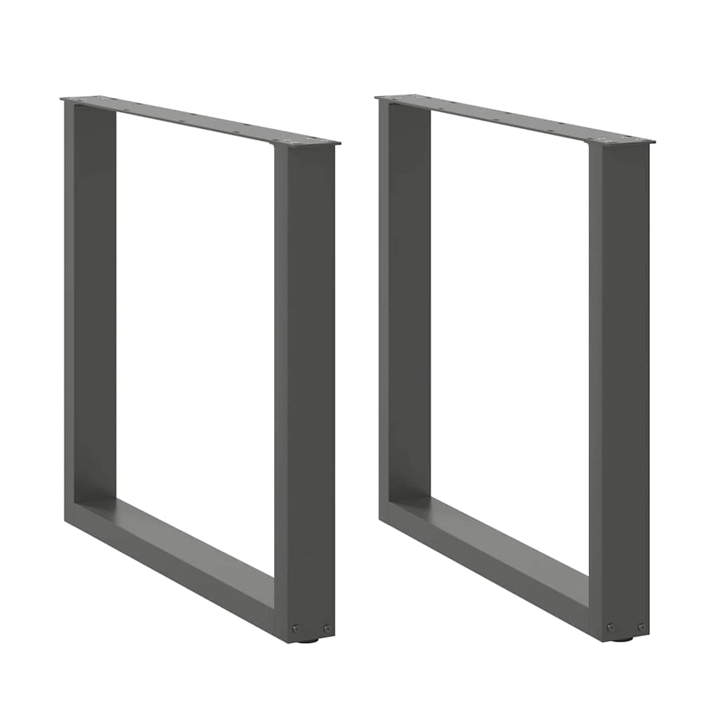 Dining table legs U-shape 2 pcs. Anthracite 90x(72-73) cm steel