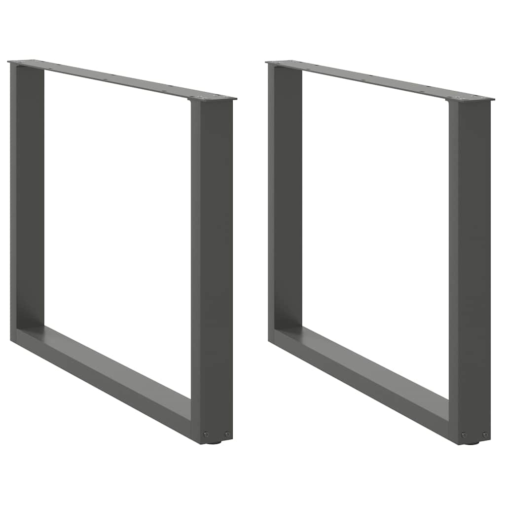 Dining table legs U-shape 2 pcs. Anthracite 100x(72-73) cm steel