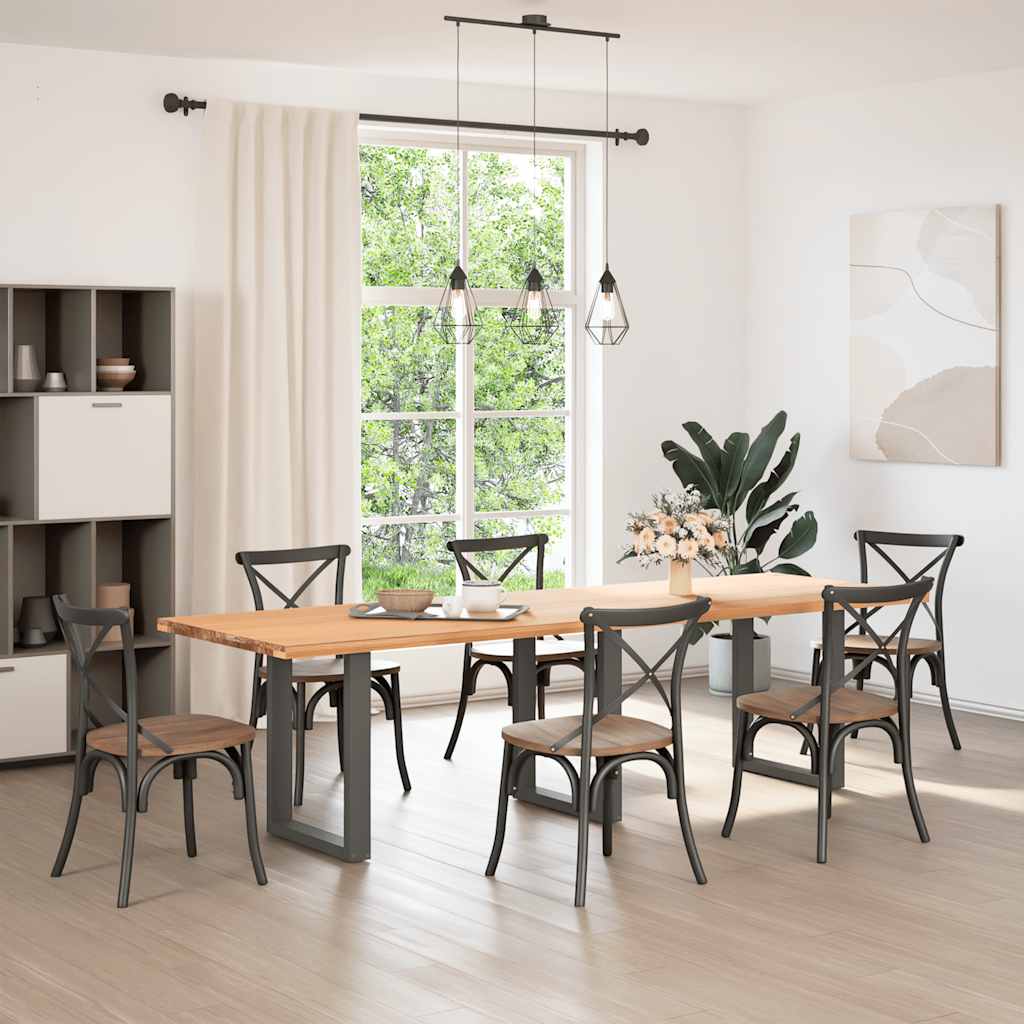 Dining table legs U-shape 3 pcs. Anthracite 70x(72-73) cm steel