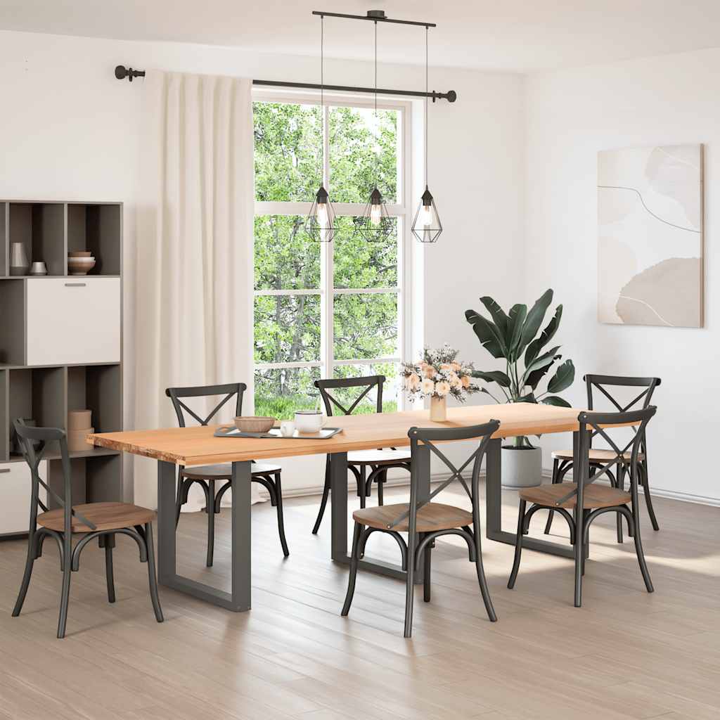 Dining table legs U-shape 3 pcs. Anthracite 90x(72-73) cm steel