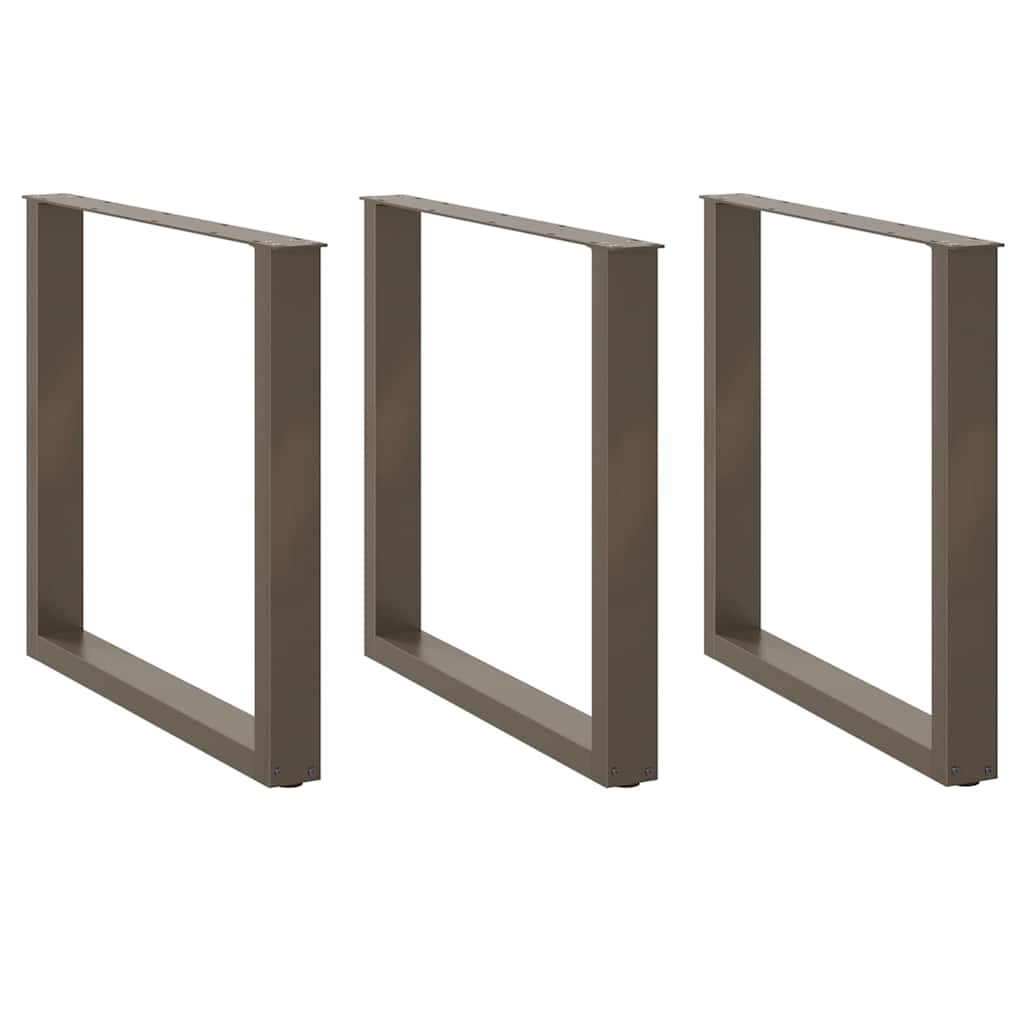 Dining table legs U-shape 3 pcs. Natural steel 90x(72-73) cm steel