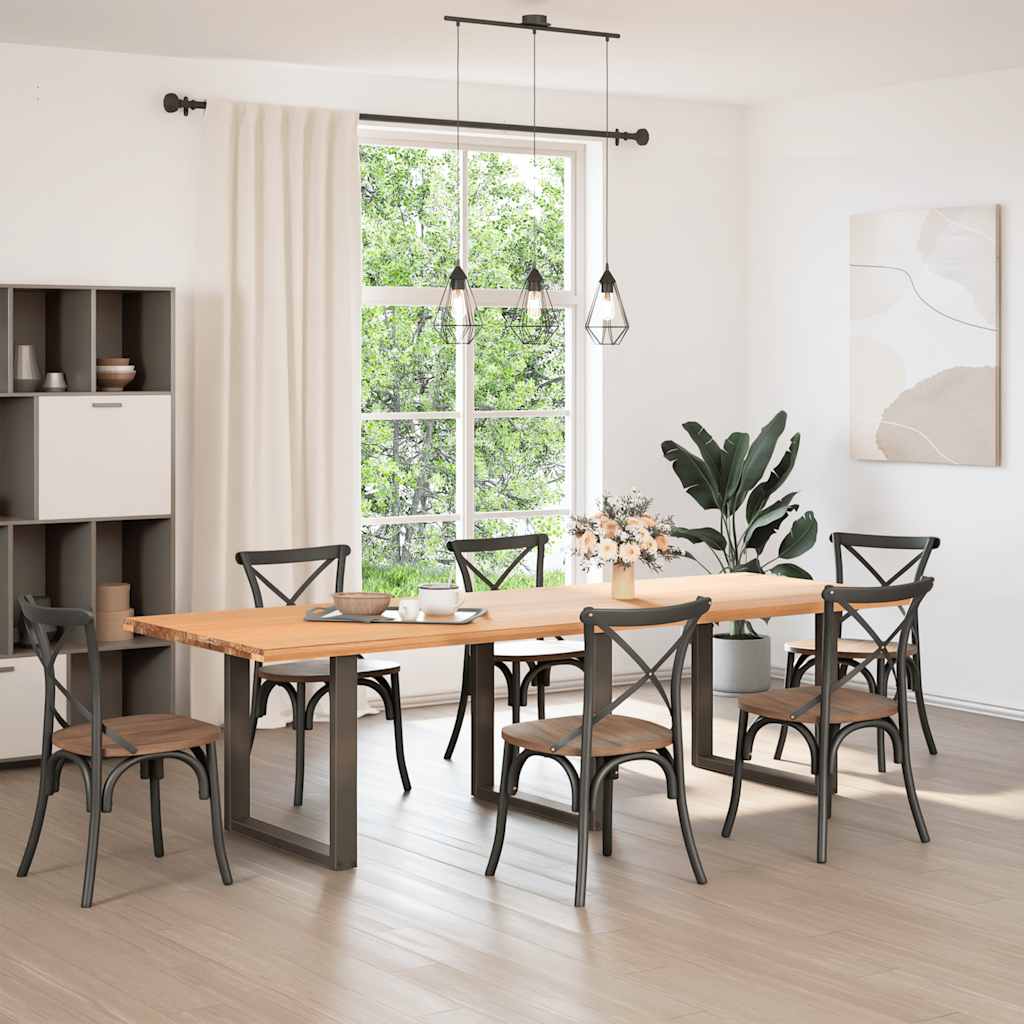 Dining table legs U-shape 3 pcs. Natural steel 90x(72-73) cm steel