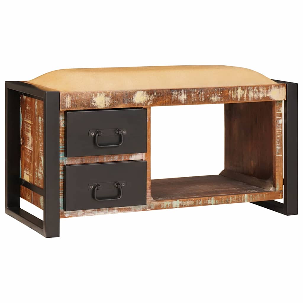 Sitzbank Mehrfarbig 80 x 35 x 40 cm Massivholz Altholz
