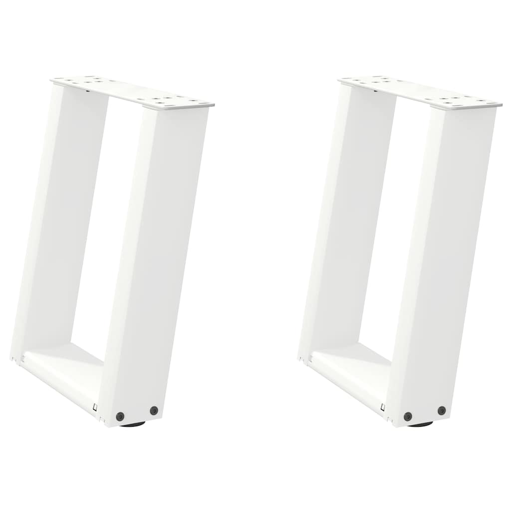 Couchtischbeine U-Form 2 Stk. Weiß 28x(42-43) cm Stahl