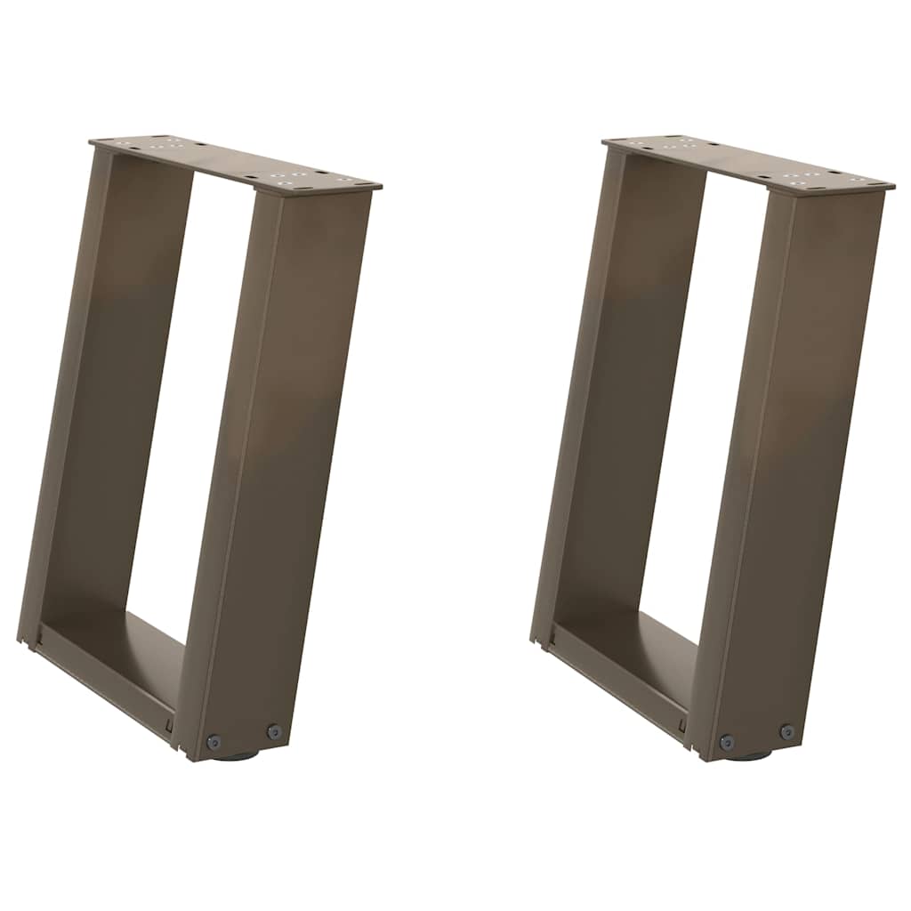Couchtischbeine U-Form 2 Stk. Naturstahl 28x(42-43) cm Stahl