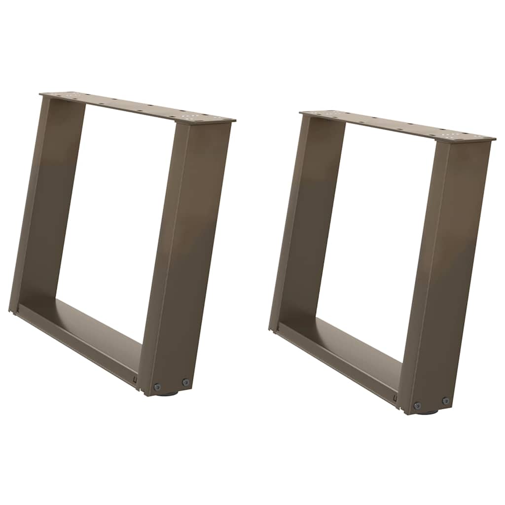 Couchtischbeine U-Form 2 Stk. Naturstahl 60x(42-43) cm Stahl