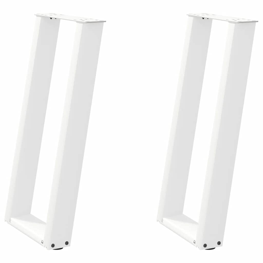 Konsolentischbeine U-Form 2 Stk. Weiß 28x(72-73) cm Stahl
