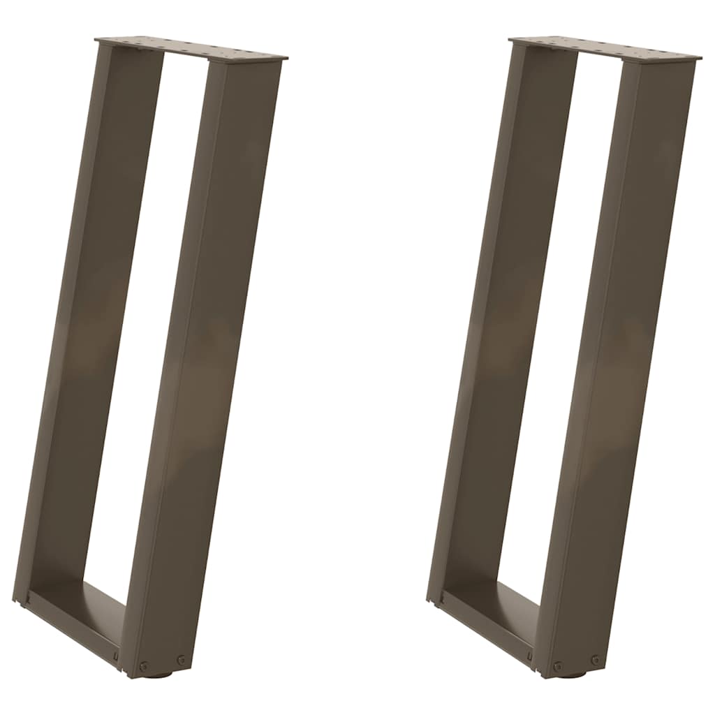 Konsolentischbeine U-Form 2 Stk. Naturstahl 38x(72-73) cm Stahl