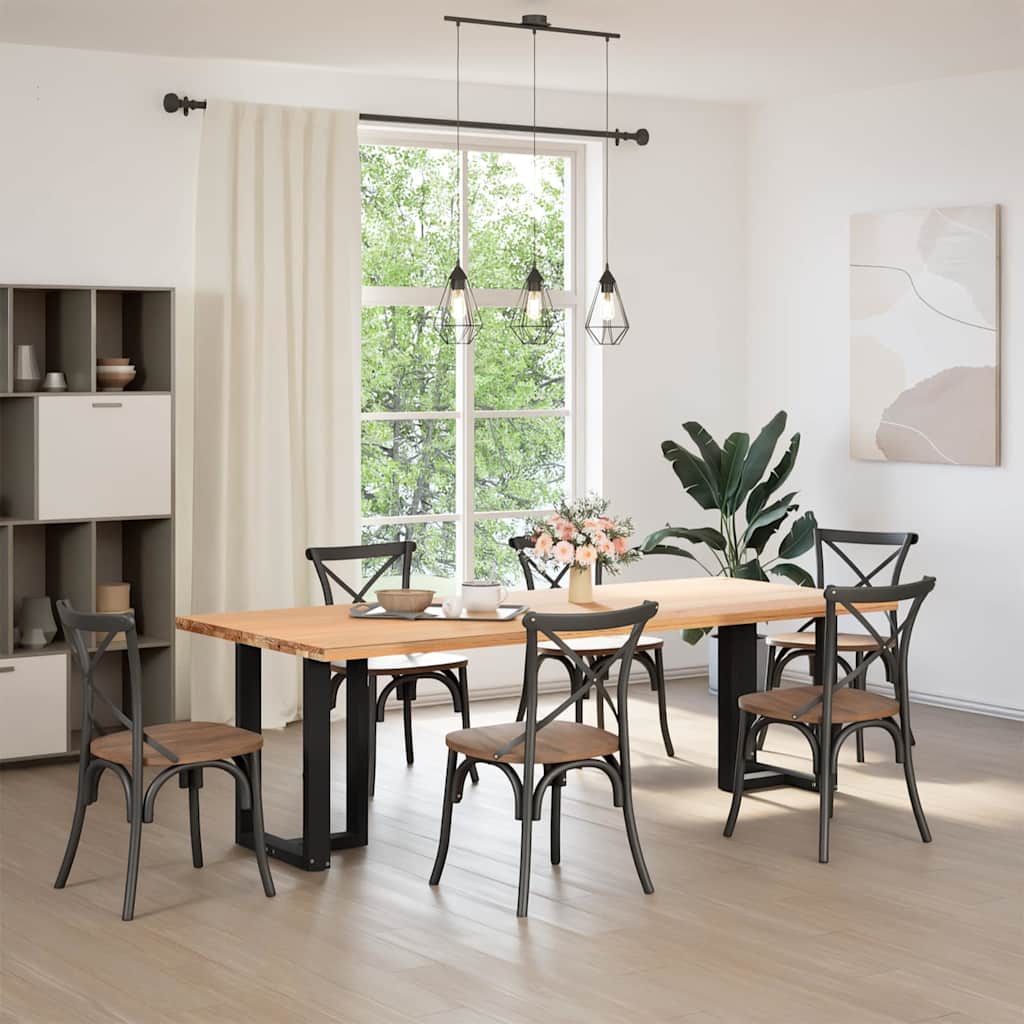 Dining table legs T-shape 2 pcs. Black 50x35x(72-73) cm steel