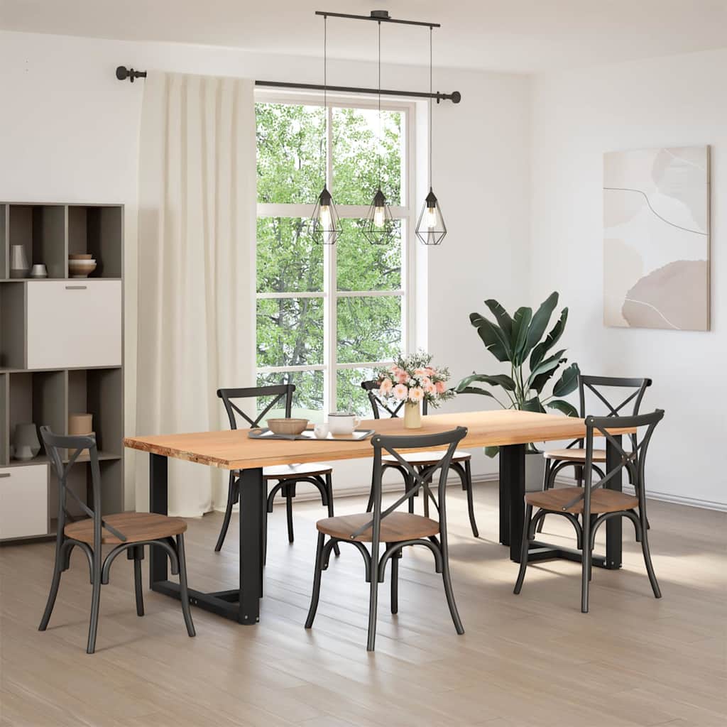 Dining table legs T-shape 2 pcs. Black 100x35x(72-73) cm steel