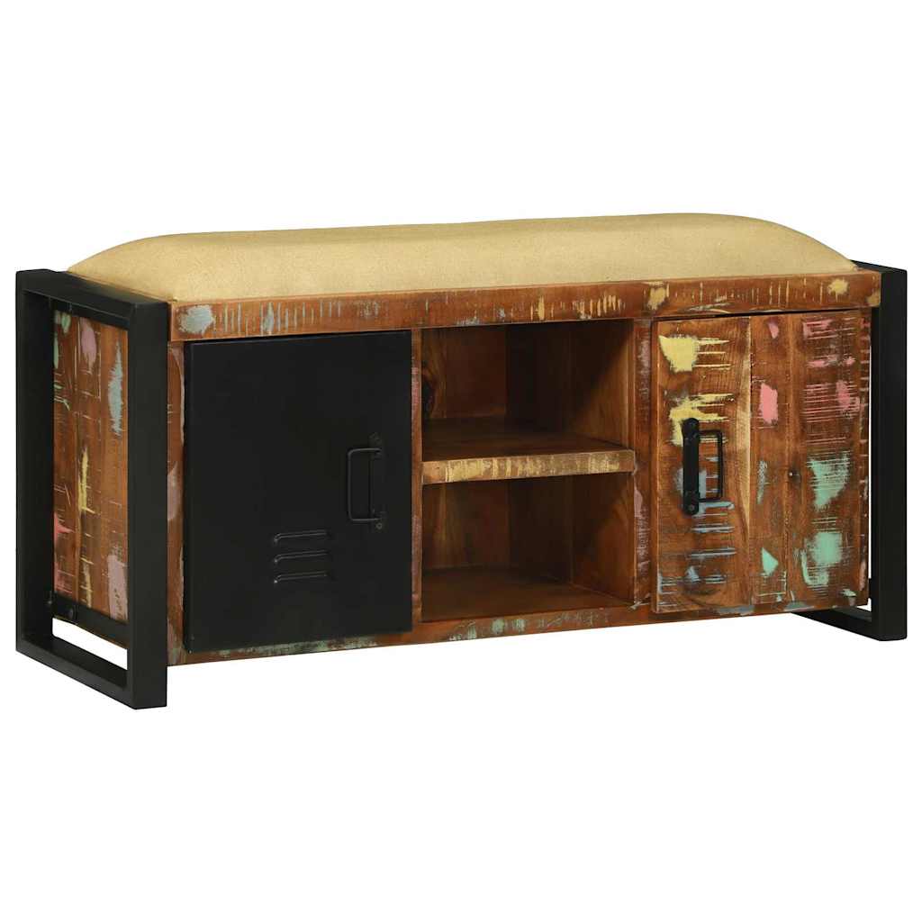 Bankschrank Mehrfarbig 100 x 35 x 50 cm Massivholz Altholz