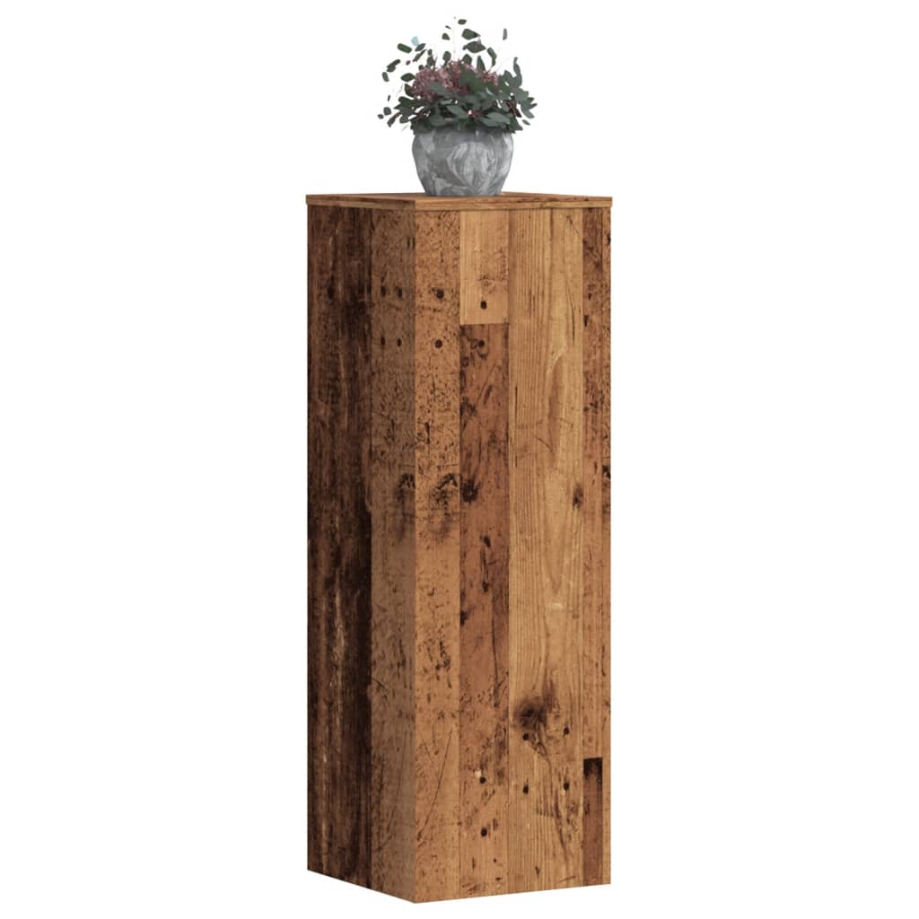 Plant stand 2 pcs. Old wood look 33x33x100 cm wood material