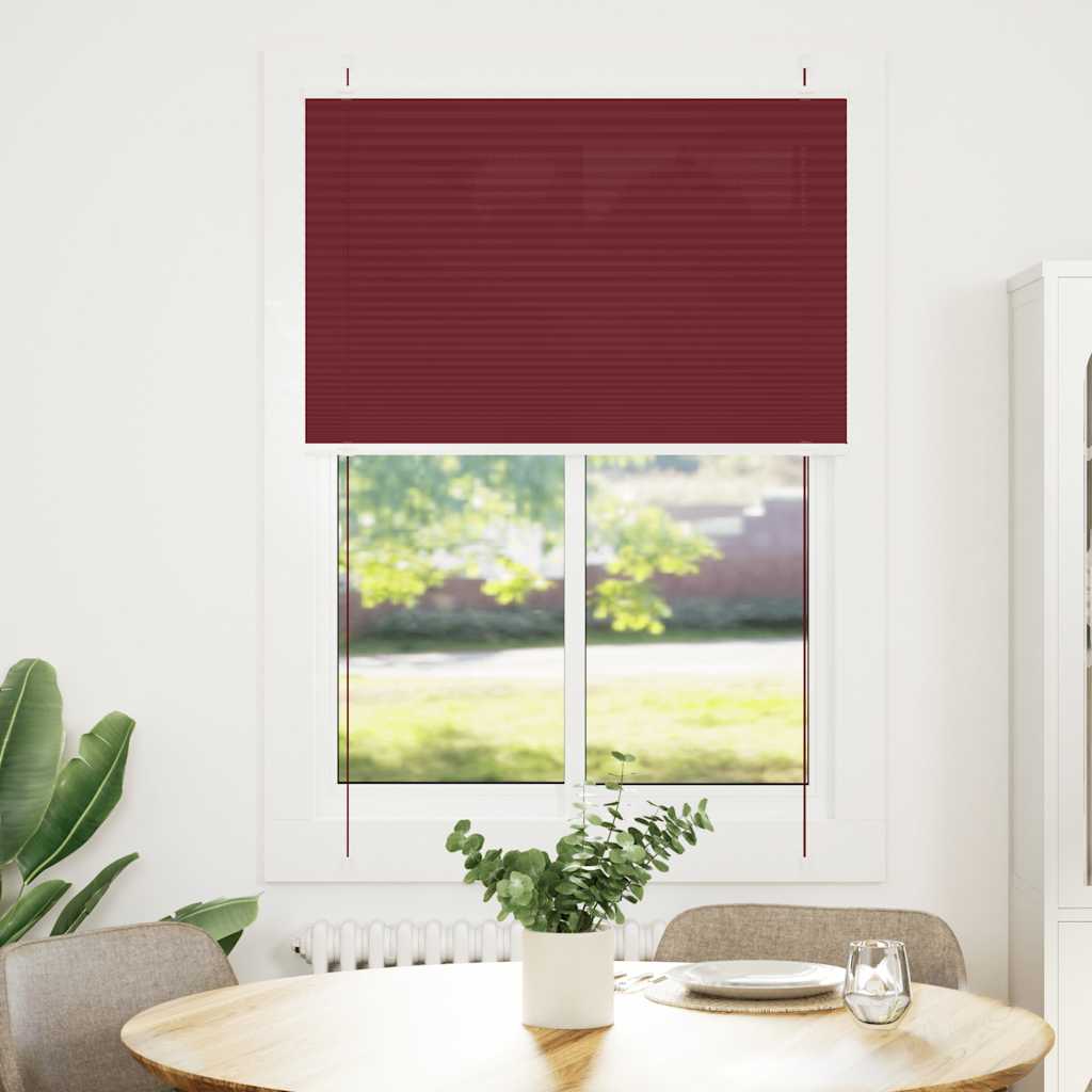Pleated burgundy red 95x100 cm fabric width 94.4 cm polyester