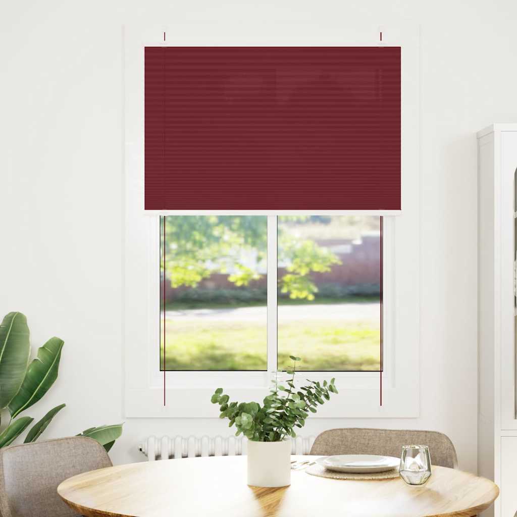 Pleated burgundy red 85x150 cm fabric width 84.4 cm polyester