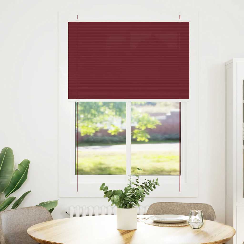 Pleated Bordeaux red 90x150 cm fabric width 89.4 cm polyester