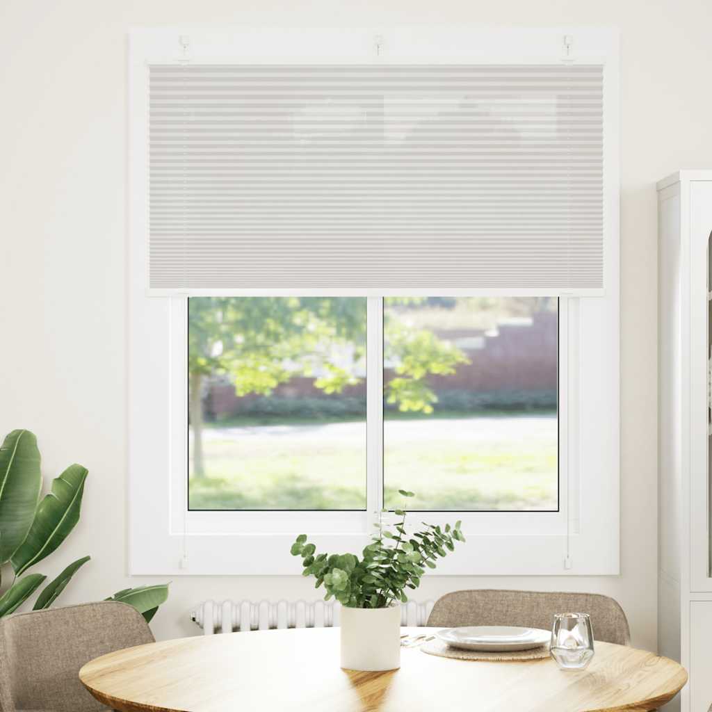 Pleated blind light grey 115x150 cm fabric width 114.4 cm polyester