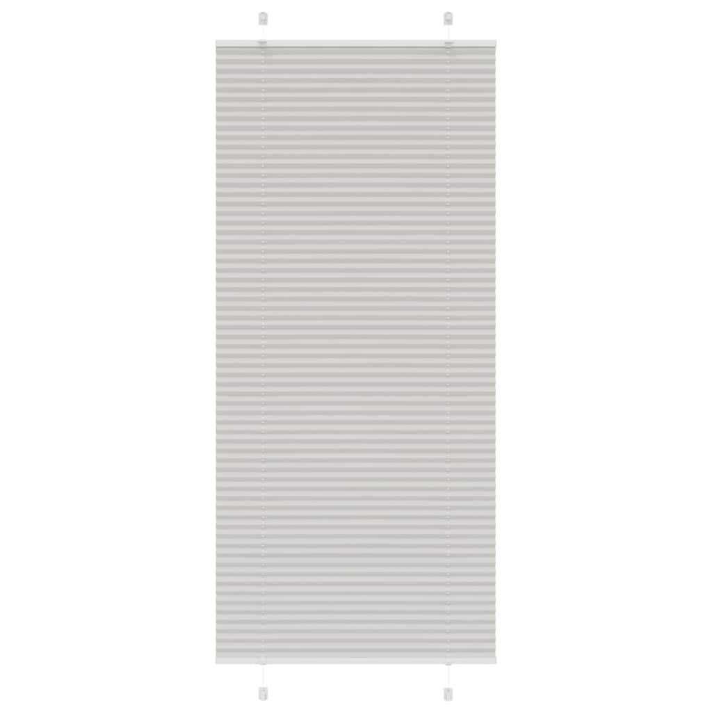 Pleated blind light grey 90x200 cm fabric width 89.4 cm polyester