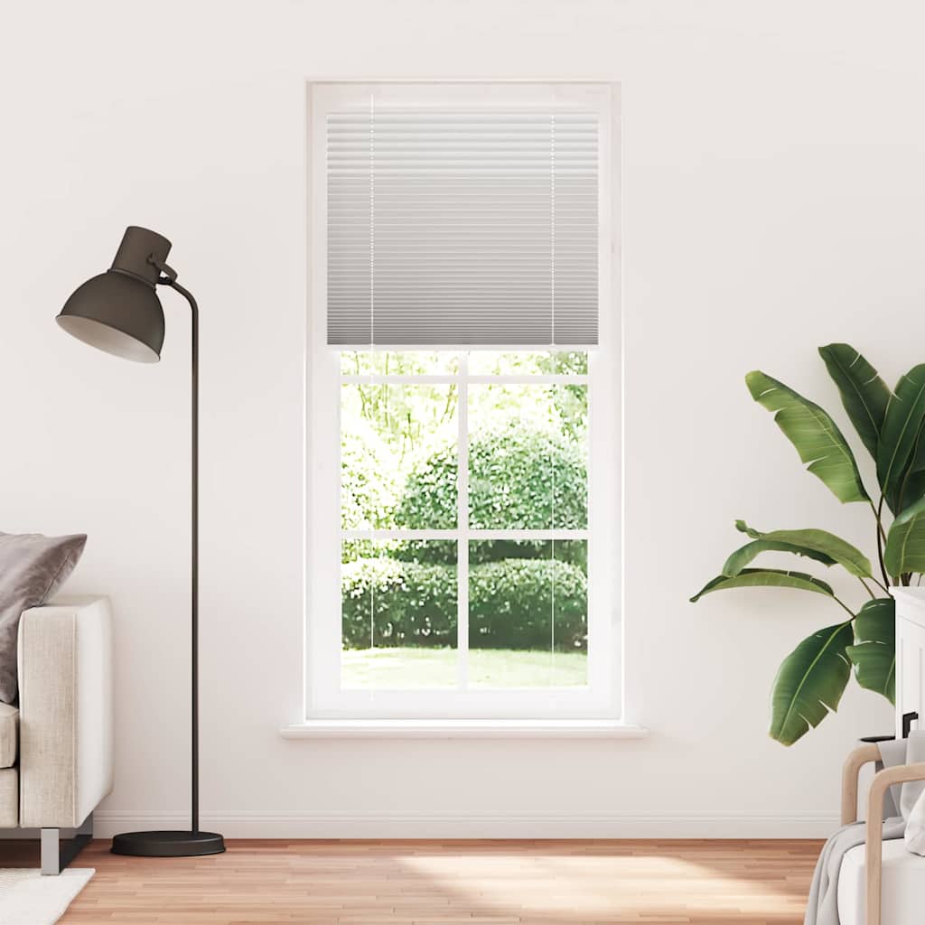 Pleated blind light grey 90x200 cm fabric width 89.4 cm polyester