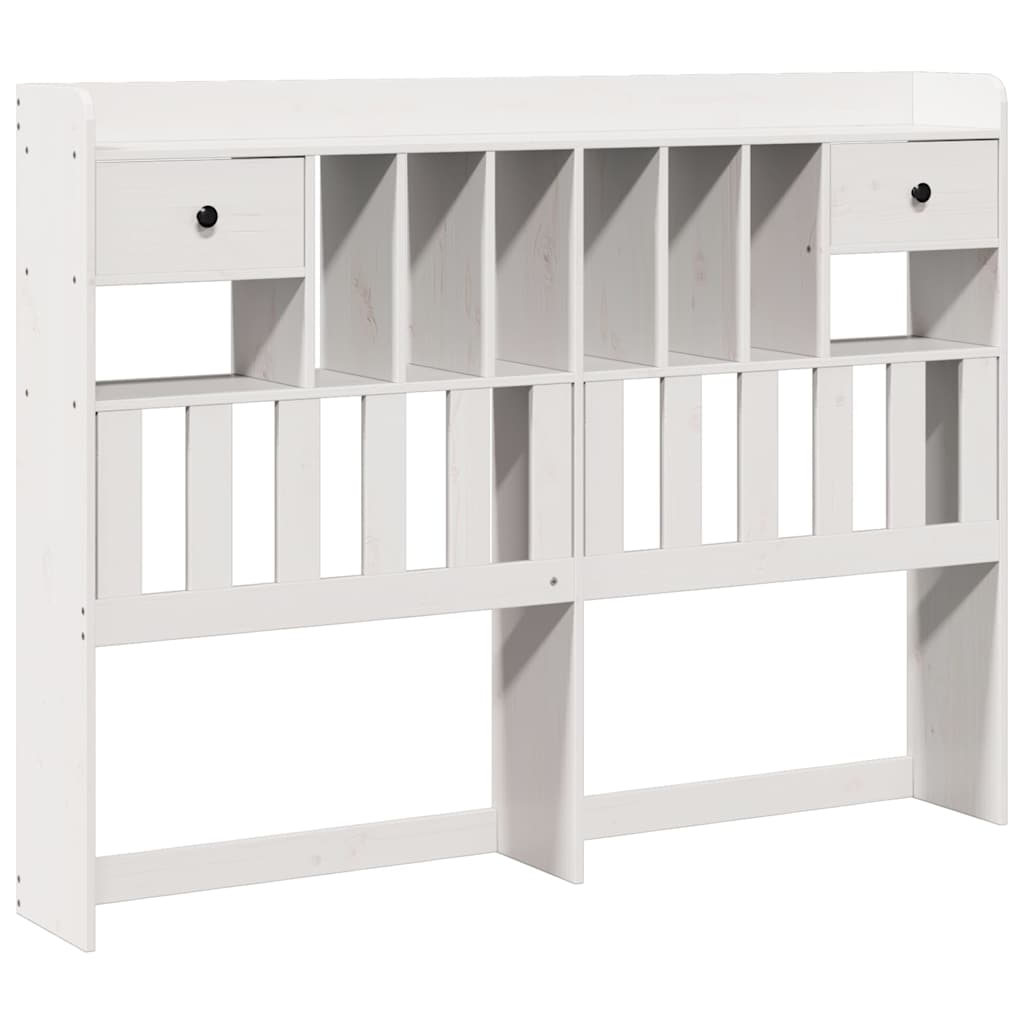 Kopfteil mit Stauraum Weiß 160 cm Massivholz Kiefer