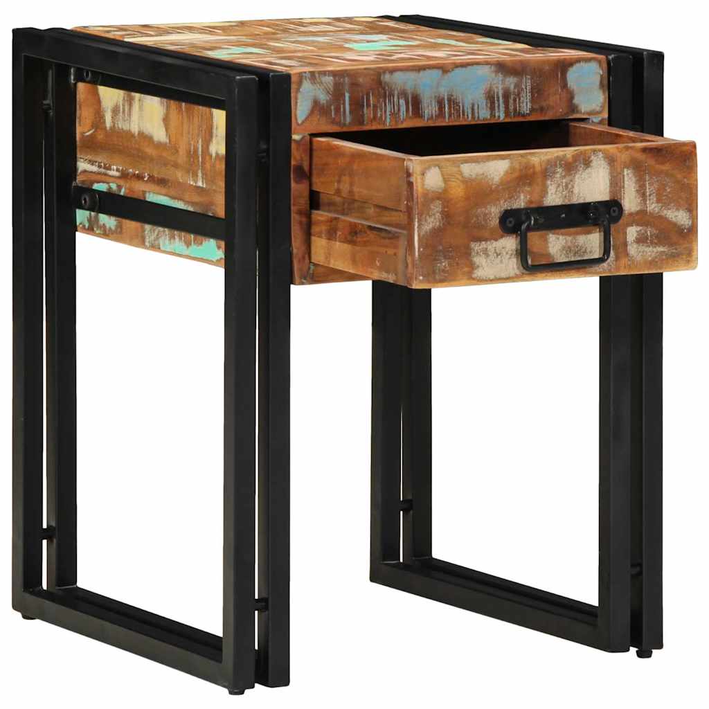 Beistelltisch Mehrfarbig 40 x 40 x 50 cm recyceltes Massivholz