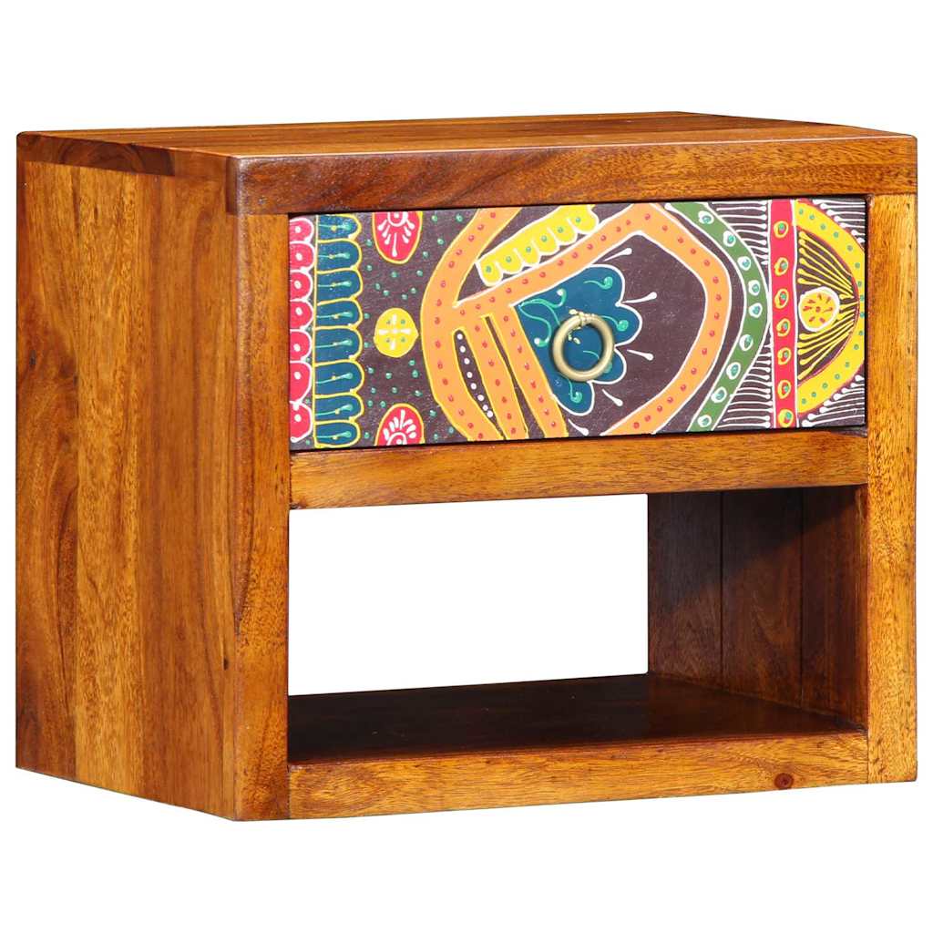 Nachttisch Wandmontiert Braun 40 x 35 x 35 cm Akazie Massivholz