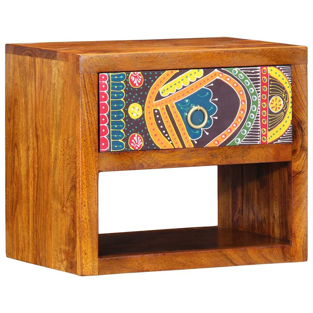 Nachttisch Wandmontiert Braun 40 x 35 x 35 cm Akazie Massivholz