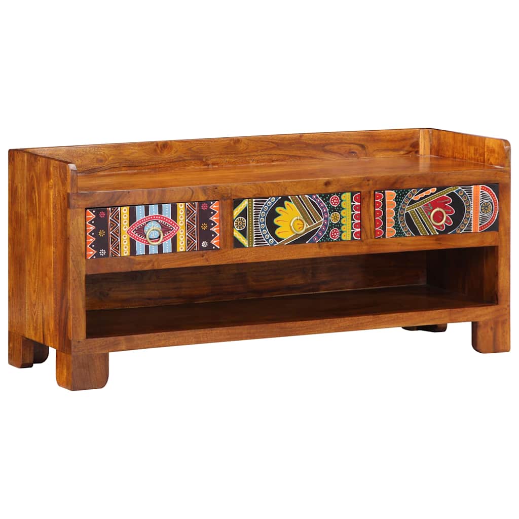 Schuhbank Mehrfarbig 100 x 35 x 45 cm Akazie Massivholz