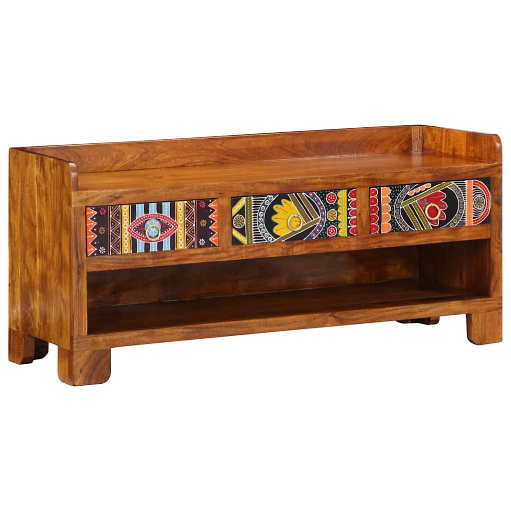 Schuhbank Mehrfarbig 100 x 35 x 45 cm Akazie Massivholz