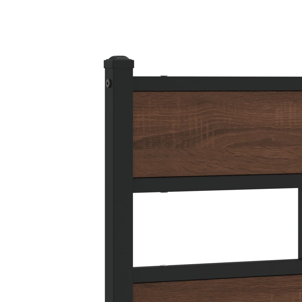 Bed frame without mattress with headboard brown oak 190x200 cm