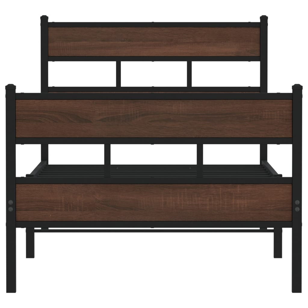 Bed frame without mattress with head and footboard 80x200 cm