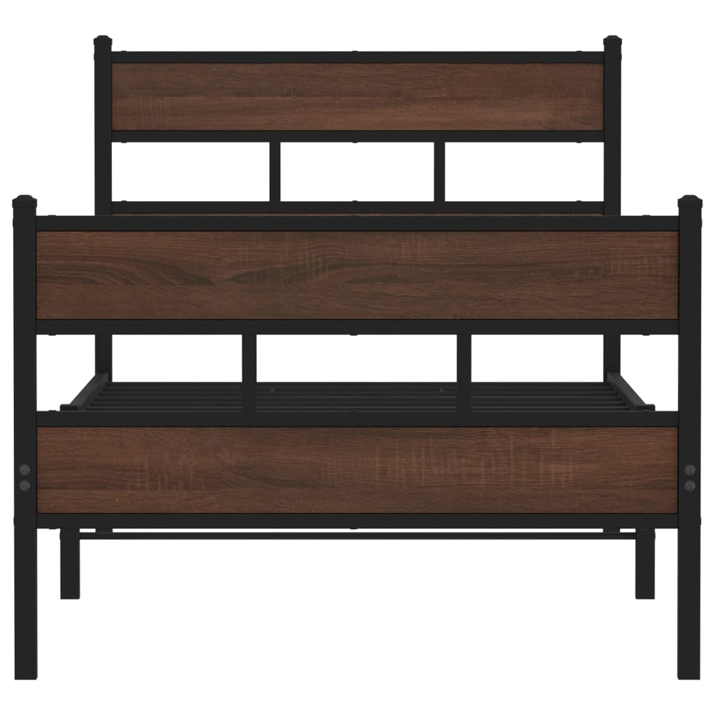 Bed frame without mattress with head and footboard 100x190 cm