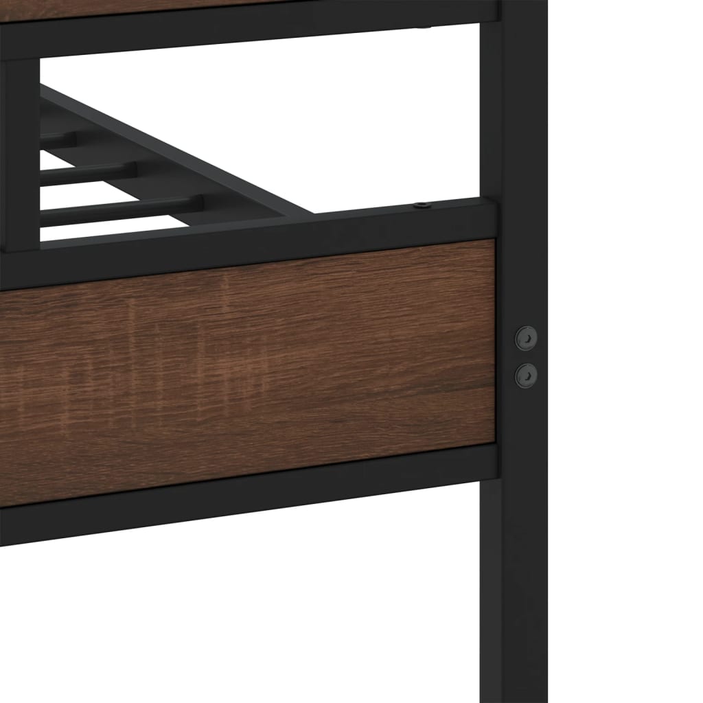 Bed frame without mattress with head and footboard 100x190 cm