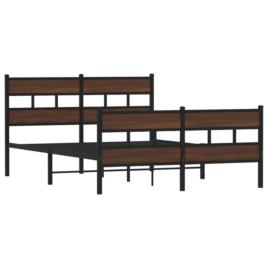 Bed frame without mattress with head and footboard 137x190 cm