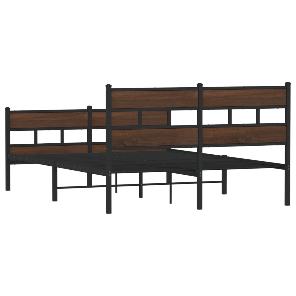Bed frame without mattress with head and footboard 137x190 cm
