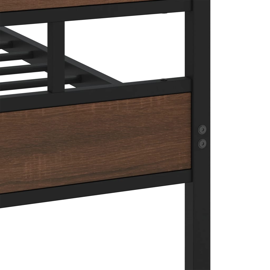 Bed frame without mattress with head and footboard 137x190 cm