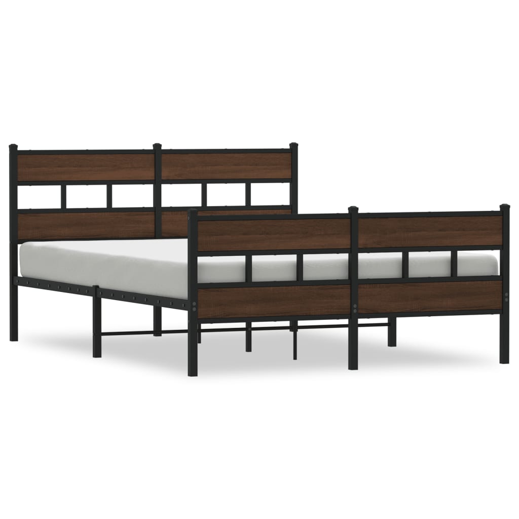 Bed frame without mattress with head and footboard 140x190 cm