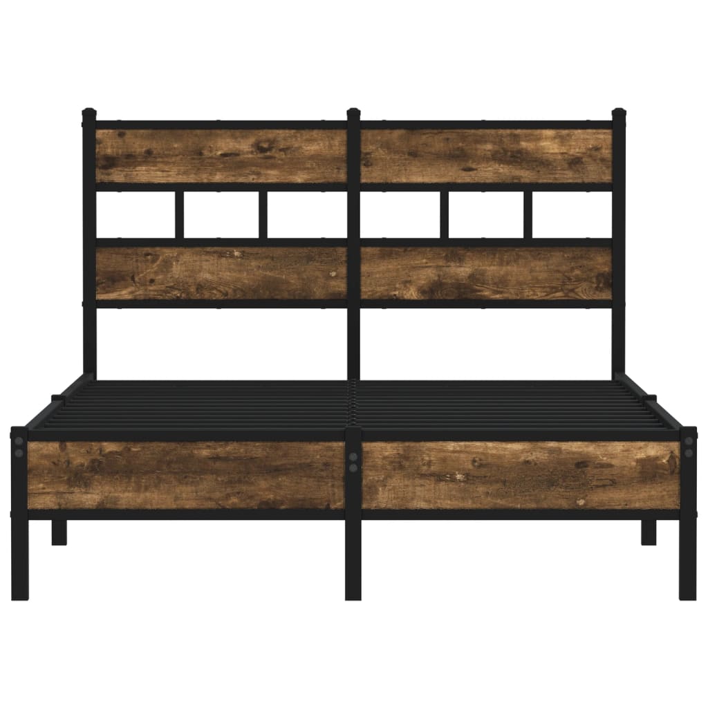 Bed frame without mattress with headboard Sonoma oak 120x190 cm