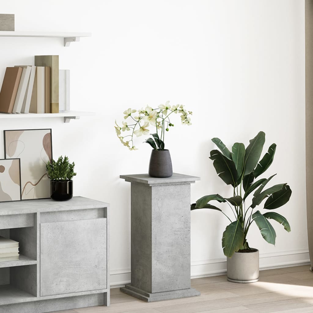 Pedestal with storage space concrete grey 31x30x60 cm wood material