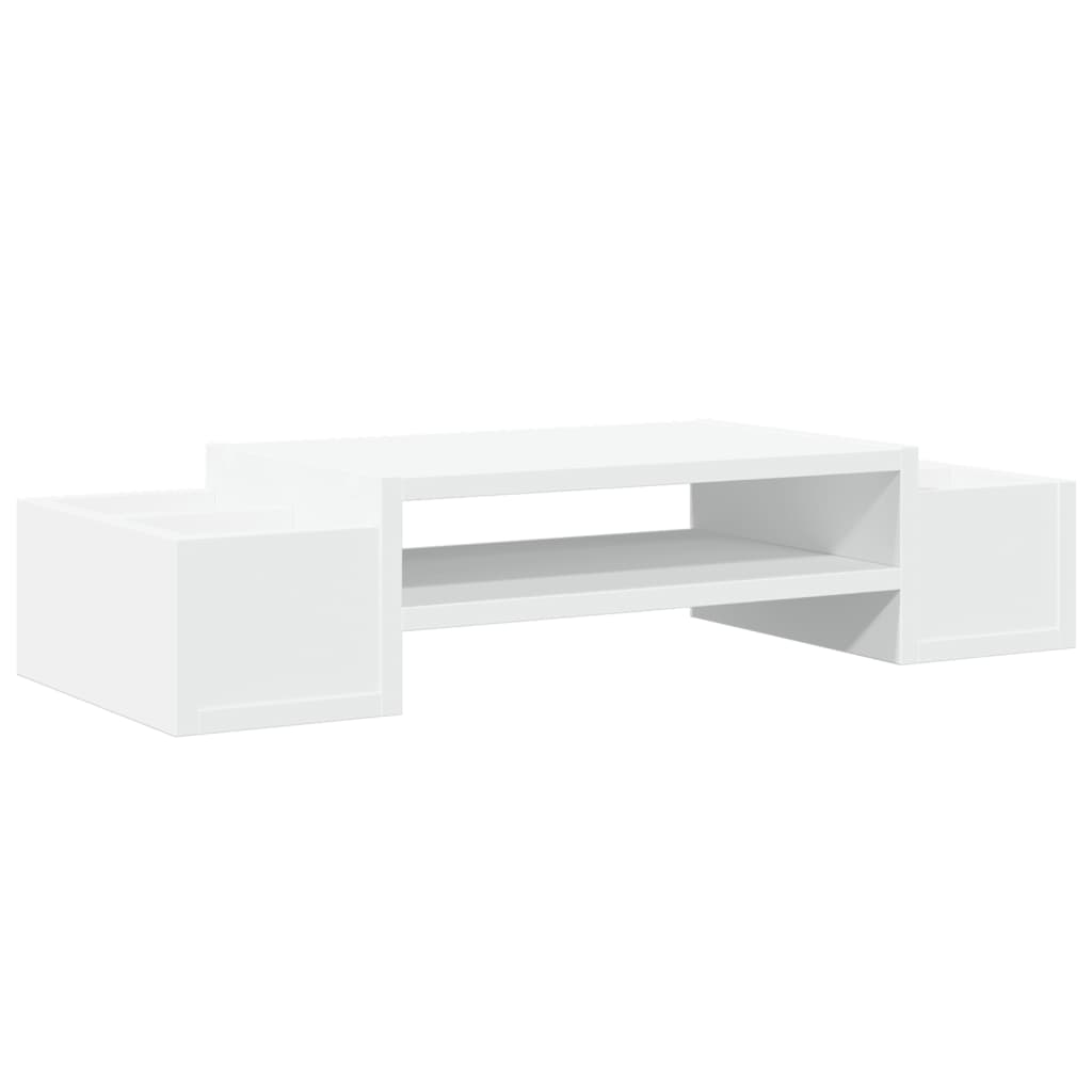 Monitor stand with storage space white 70x27x15 cm wood material