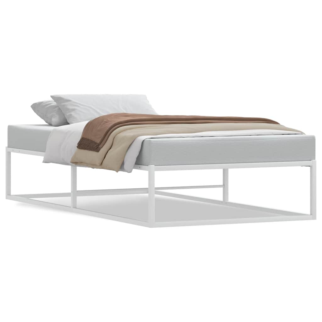 Bed frame without mattress white 100x200 cm metal