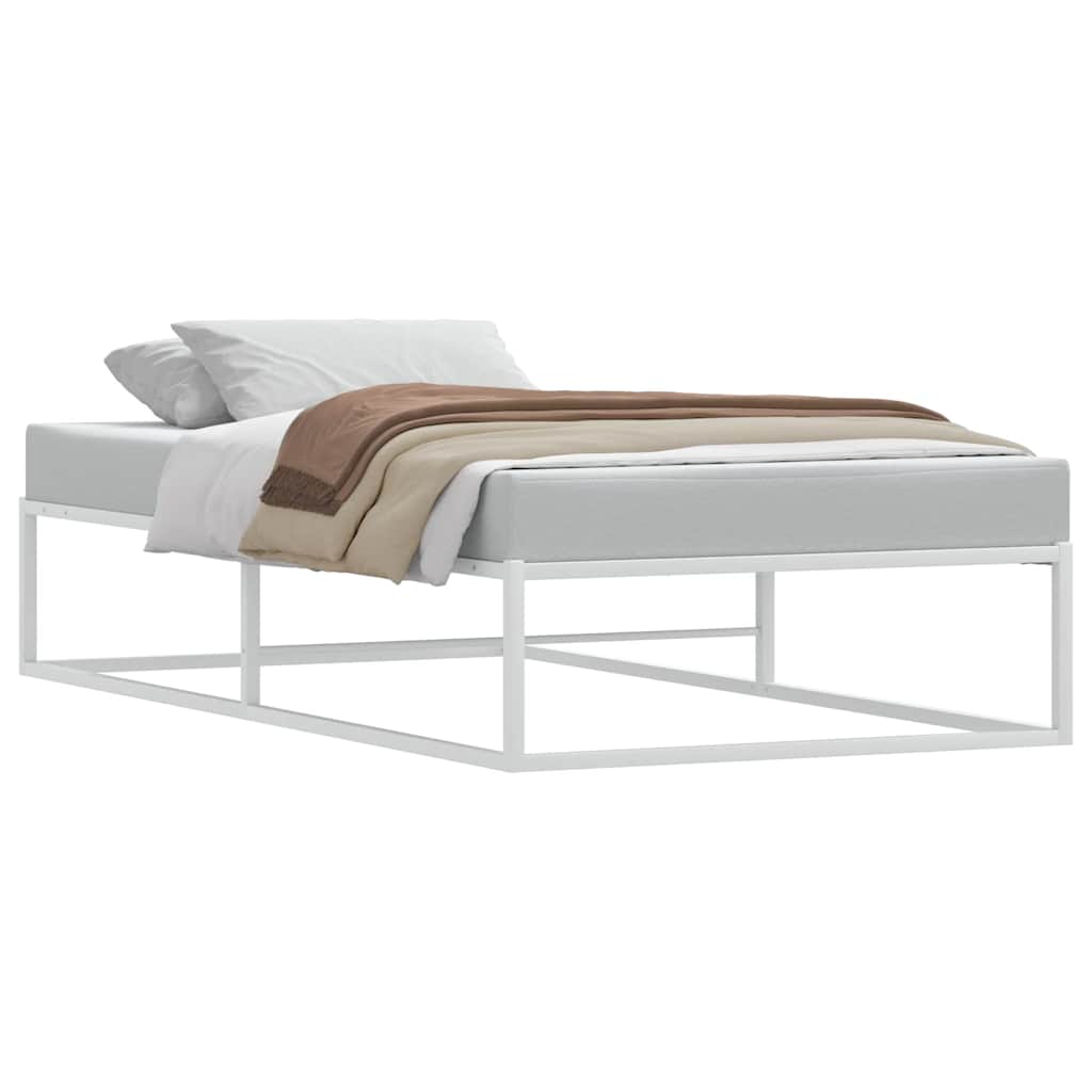 Bed frame without mattress white 100x200 cm metal