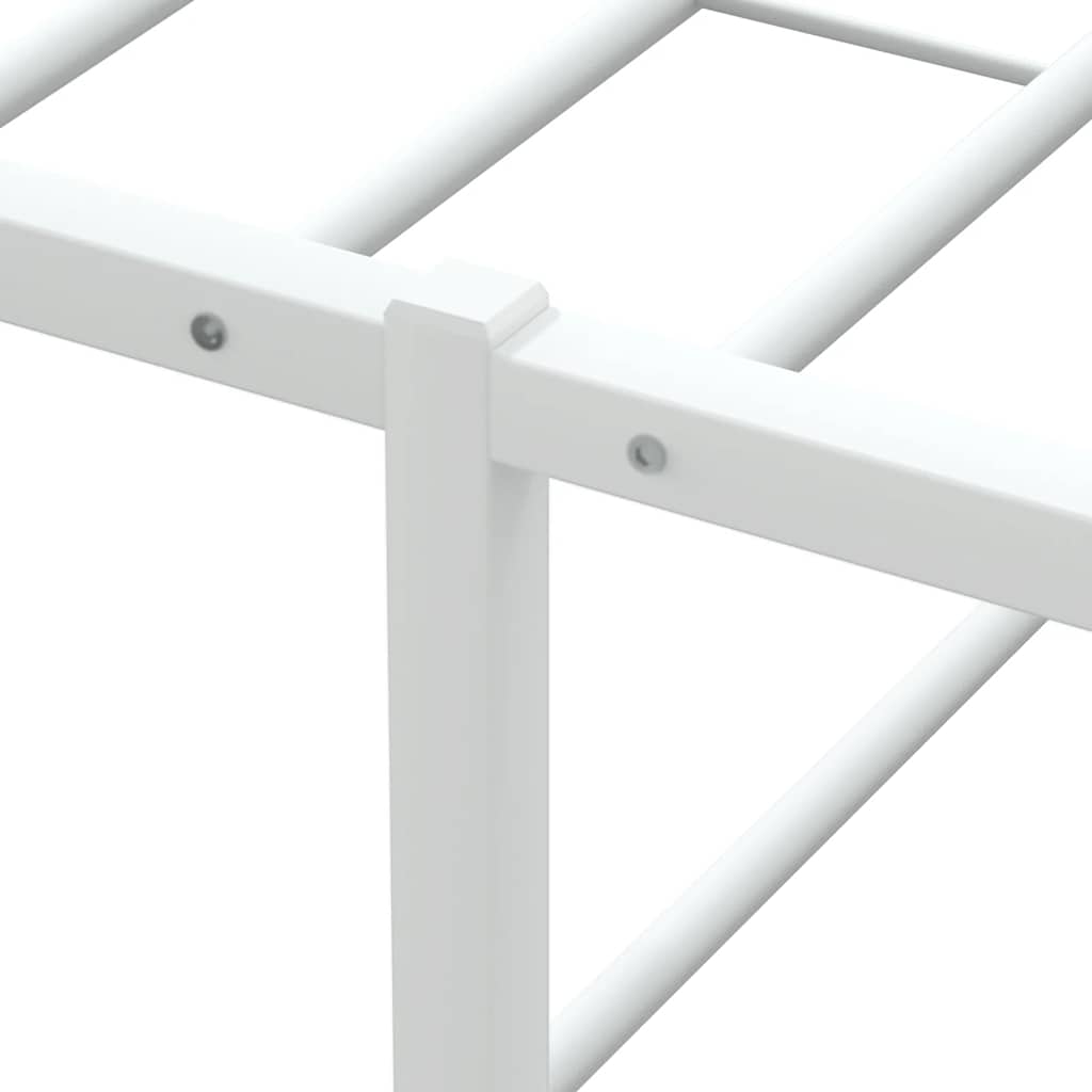 Bed frame without mattress white 100x200 cm metal