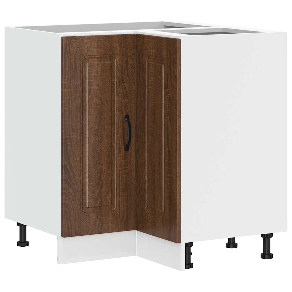 Kitchen corner base cabinet Kalmar Brown oak look wood material