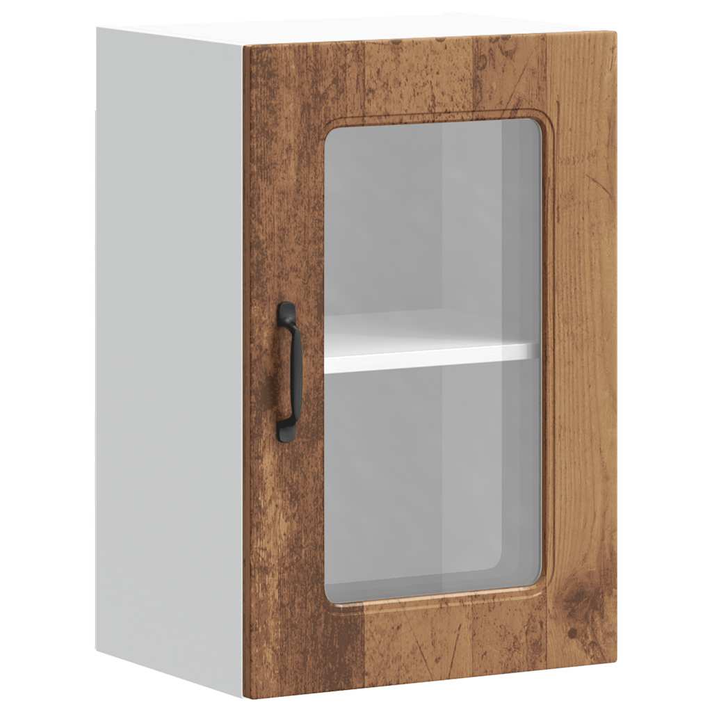 Kitchen wall cabinet with glass door Kalmar reclaimed wood look wood material